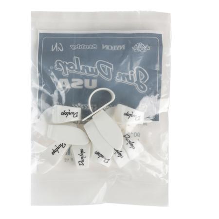 Dunlop Plastic Left-Handed Guitar Thumbpicks, Large, White, 12-Pack