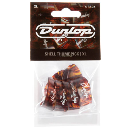 Dunlop Plastic Guitar Thumbpicks, Extra Large, Shell, 4-Pack