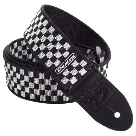 Dunlop D38-31 Classic Guitar Strap, Black and White Checker