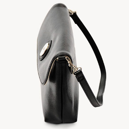 Jill-e E-GO Essential Leather Wristlet, Black