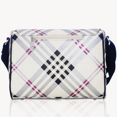 Jill-e E-go Cross Body Messenger Bag, Metallic Black/Silver Plaid