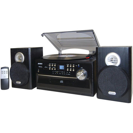 Jensen JTA-475 3-Speed Stereo Turntable with CD System