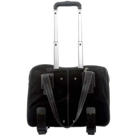 Jill.e Large Black Leather Rolling Camera Bag