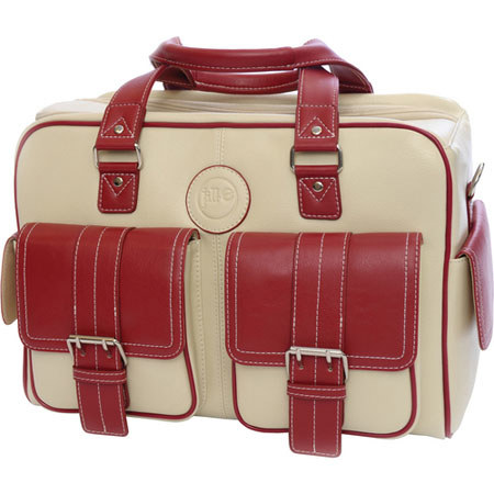 Jill-e Medium Bone Leather with Red Leather Camera Bag