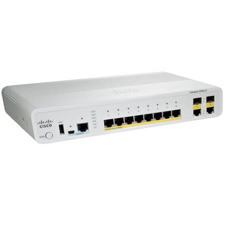 Cisco Catalyst 2960C 8 FE PoE Ethernet Switch, 2 Dual Purpose Uplink, LAN Base