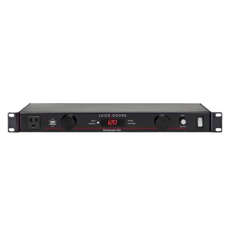 Juice Goose Rackpower 200 20Amp Power Monitoring, Conditioning and Distribution Unit with LED Rack Lights for 19" Rack Systems