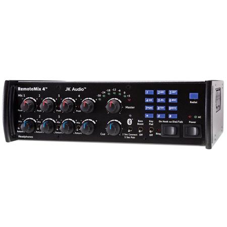 JK Audio RemoteMix 4 Portable Broadcast Mixer with Phone Line Hybrid, PBX Handset & 2.5mm Cell Phone Interface, Bluetooth