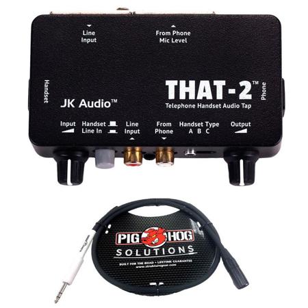 JK Audio THAT-2 Telephone Handset Audio Tap With 3' XLR Male to 1/4" TRS Cable