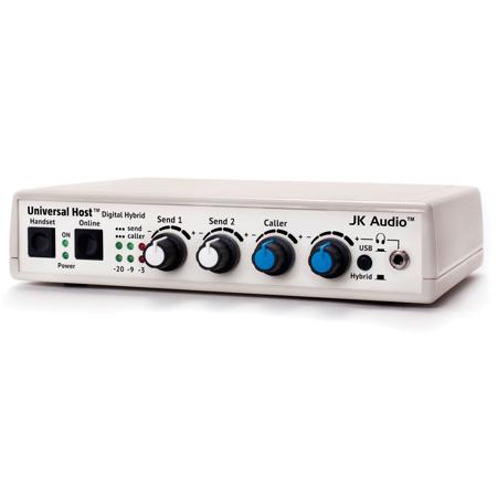 JK Audio Universal Host Desktop Digital Hybrid Telephone Interface, 16-bit USB Audio Codec, 48kHz Sampling, Works with IP and PBX Telephones