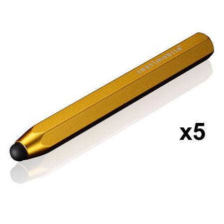Just Mobile AP-818GD AluPen Stylus for iPad, 5 Pack, Gd
