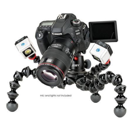 Joby GorillaPod Rig for DSLR Camera, Mic and Lights, 11 lbs Capacity, 17" Folded Length, Black/Charcoal/Red