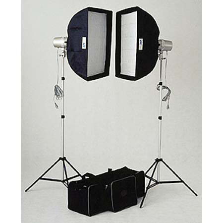 JTL DL-500 Economy Web-Lite Kit with Two 250 Watt Quartz Halogen Lights, Softboxes & Lightstands.
