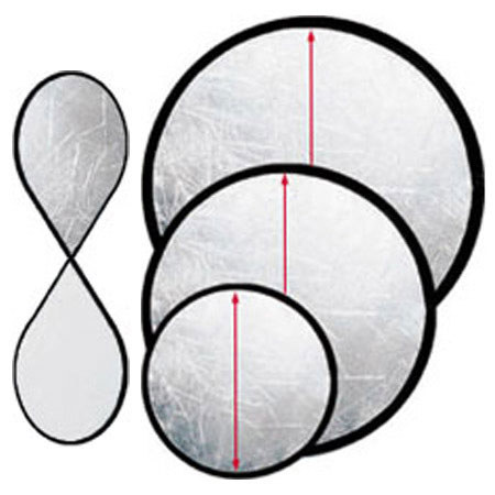 JTL 7015 24 inch Round Light Reflector, Silver, White