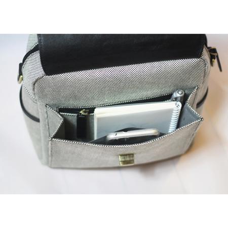 Jo Totes Granada Bag, Canvas and Leather, Black and White
