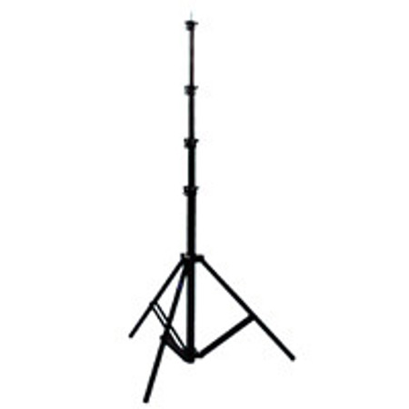 JTL Black Tower 19.5' Lightstand, 8 Section, Detachable 5/8" Top Mounting Stud with 1/4" x 20 Thread, Supports 25 Lbs., Black Anodized.