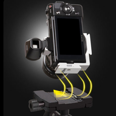 JTec NEX-5 L-Bracket Tripod Mount - Silver