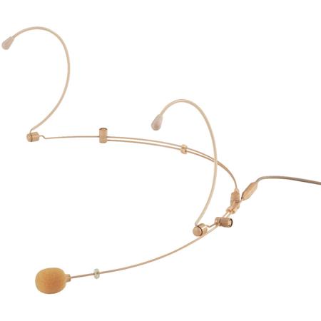 JTS CM-804I Omni-Directional Double Ear Headset Microphone, 60Hz-15kHz, Biege