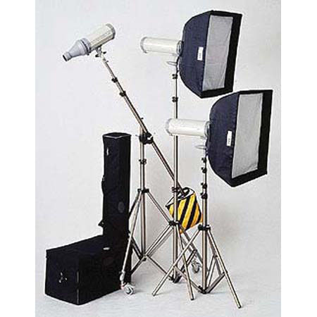 JTL TL-1300 Soft Box Kit, with Two 500 watt Second Versalight E-500 & One 300 Watt Second D-301 Monolights, Light Stands, Boom Kit, Soft Boxes & Case