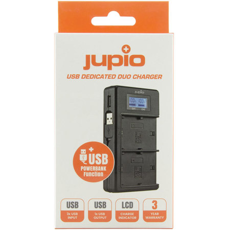 Jupio USB Dedicated Duo Charger LCD for FUJIFILM NP-W126S Batteries