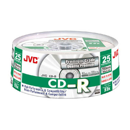 JVC CDR80HSS25 Taiyo Yuden 52x Speed CD-R Discs