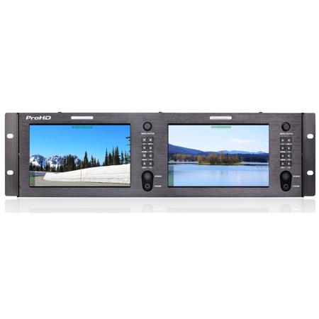 JVC Dual 7" Full HD, 4K-HDMI Display Support, Rack Mount LCD Monitor
