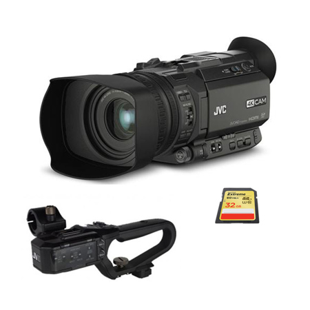 JVC GY-HM170U 4KCAM Compact Handheld Camcorder 12X Lens w/Accessory Bundle