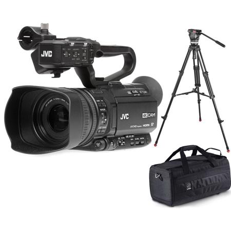 JVC GY-HM250 12.4MP 4K UHD Camcorder with FHD Streaming W/Sachtler Ace M Tripod