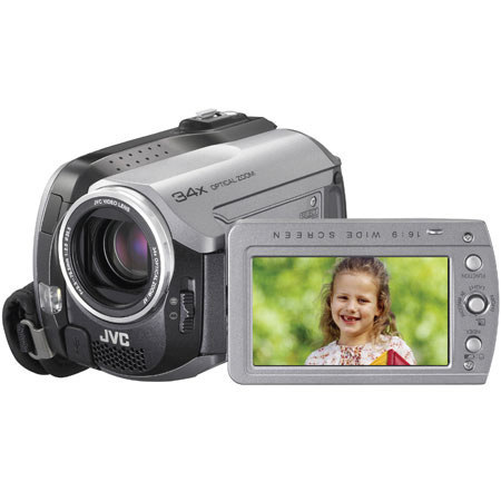 JVC Everio GZ-MG130US Internal 30GB Hard Drive Camcorder, 680K Megapixel CCD with 2.7" LCD (16:9) Screen, 34x Optical Zoom, 800x Digital Zoom