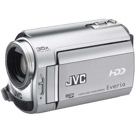 JVC Everio GZ-MG330HE 30GB HDD "PAL" System Hybrid Camcorder, 2.7" LCD Screen, 35x Optical Zoom, 640 x 480 Resolution, Silver