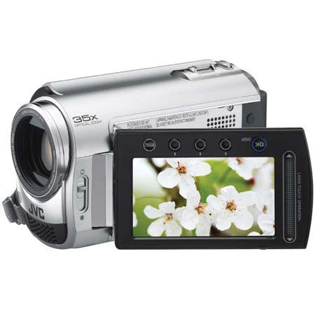 JVC Everio GZ-MG335E 30GB Hybrid HDD/Micro SD 'PAL' Camcorder with 35x Optical Zoom, 800x Digital Zoom, 2.7" LCD Display, Silver