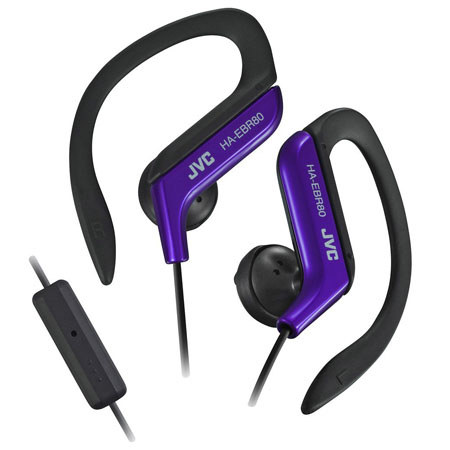 JVC HA-EBR80 Sport Ear Clip Headphones with Remote & Mic, Blue