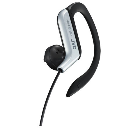 JVC HA-EBR80S Sport Ear Clip Headphones with Remote & Mic, Silver