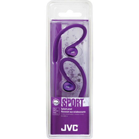 JVC HAEBX5V Inner Ear Sport Clip Headphones, Violet