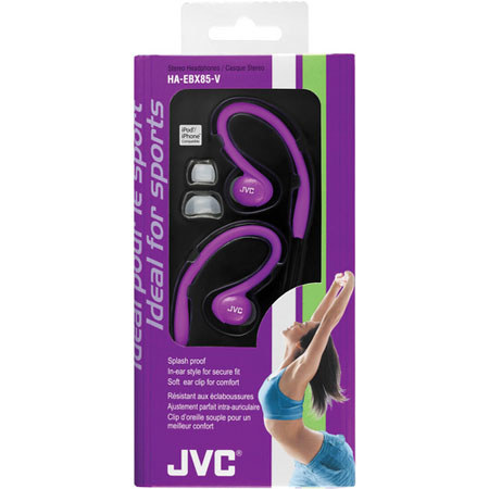 JVC HAEBX85V Sports Splash In-Ear Headphones, Violet