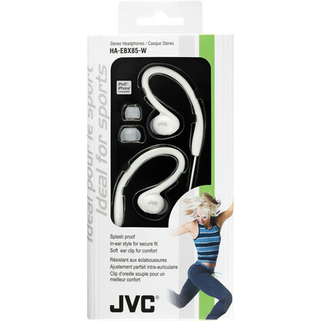 JVC HAEBX85W Sports Splash Proof In-Ear Headphone White