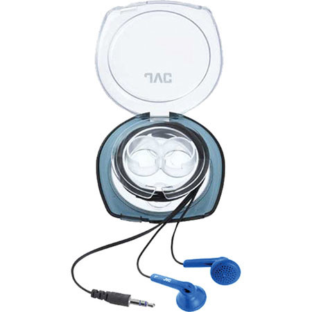 JVC HAF10CA Ear Bud Headphones with Carrying Case, Blue