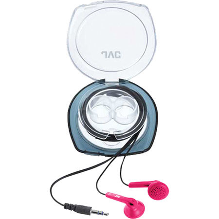 JVC HAF10CP Ear Bud Headphones with Carrying Case, Pink