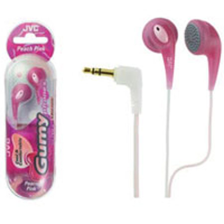 JVC Ear Bud Headphone Set with 3' Cord, Color: Pink