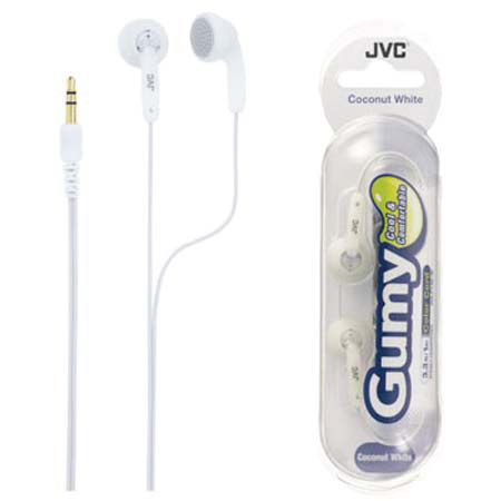 JVC Ear Bud Headphone Set with 3' Cord, Color: White