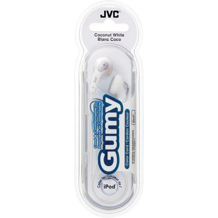 JVC HAF140WN Gumy Earphones for Portable Audio, White