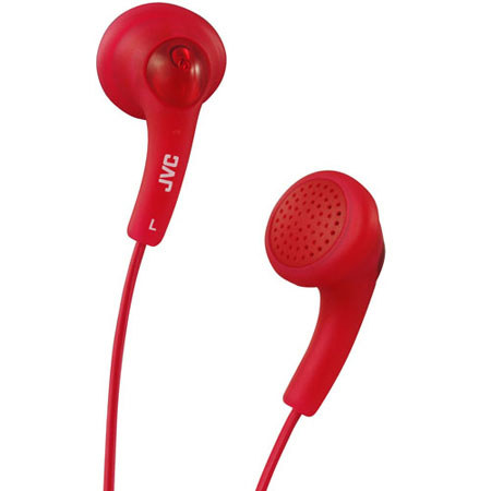 JVC HAF150R Gumy EarBud Headphones, Red