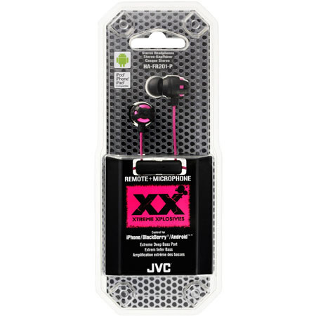 JVC HA-FR201 In-The-Ear XX Series Headphones with Mic and Remote - Pink