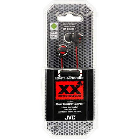 JVC HA-FR201 In-The-Ear XX Series Headphones with Mic and Remote - Red