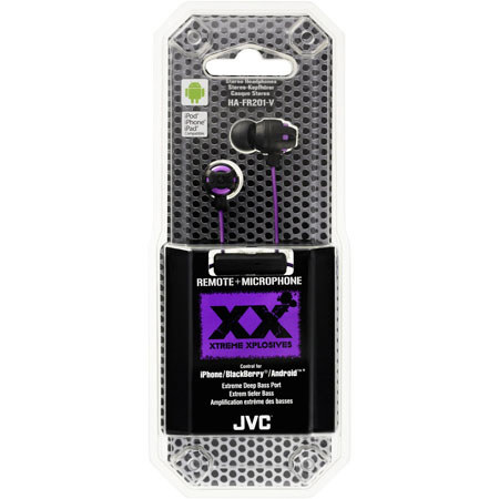 JVC HA-FR201 In-The-Ear XX Series Headphones with Mic and Remote - Violet