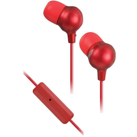 JVC HAFR36R Marshmallow In-Ear Headphones with Microphone and Remote, Red