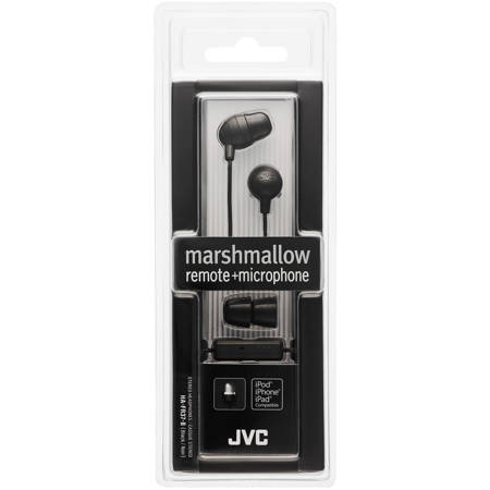JVC HA-FR37 Marshmallow Inner Ear Headphones with Remote Control & Mic, Black