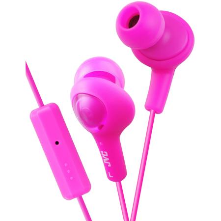 JVC HA-FR6 Gumy Plus In-Ear Headphones with Remote & Mic, Peach Pink