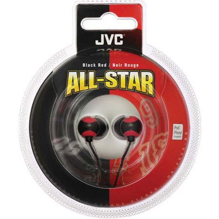 JVC HAFX20BR All-star In-Ear Canal Headphones Black/Red