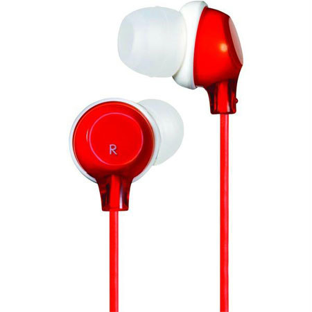 JVC HA-FX22R Clear In-Ear Headphones, Red