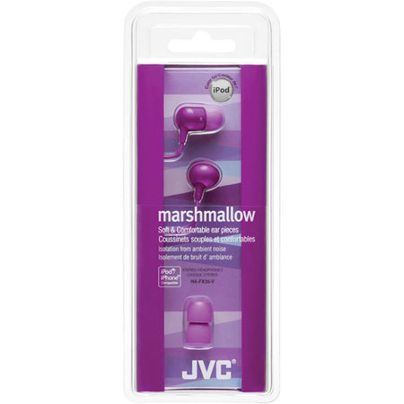 JVC HAFX35V Marshmallow In-Ear Stereo Headphones-Violet